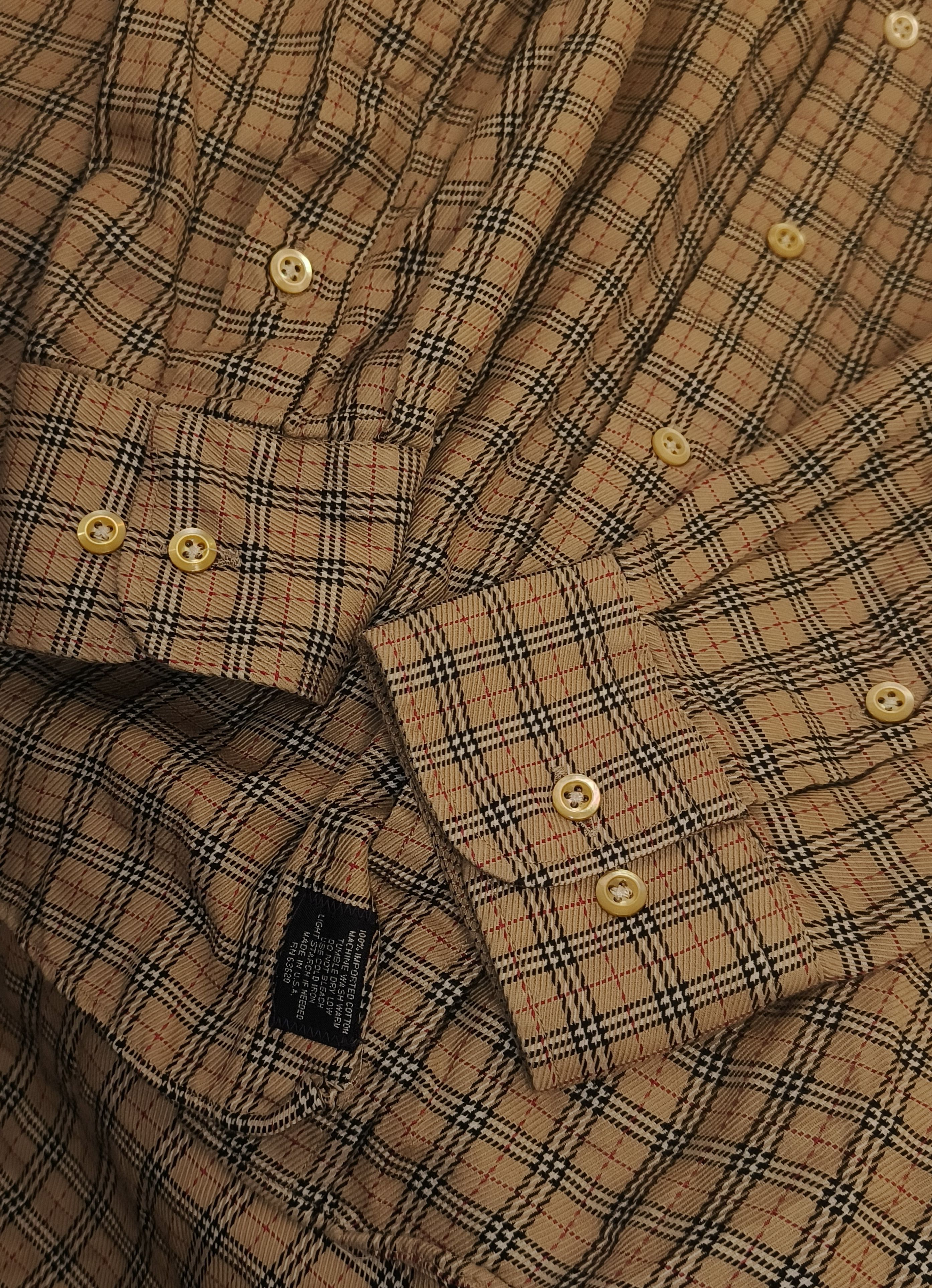 Burberry Burberry Nova Check Button-Down Shirt made in USA Tan Beige Size US L / EU 52-54 / 3 - 5 Thumbnail