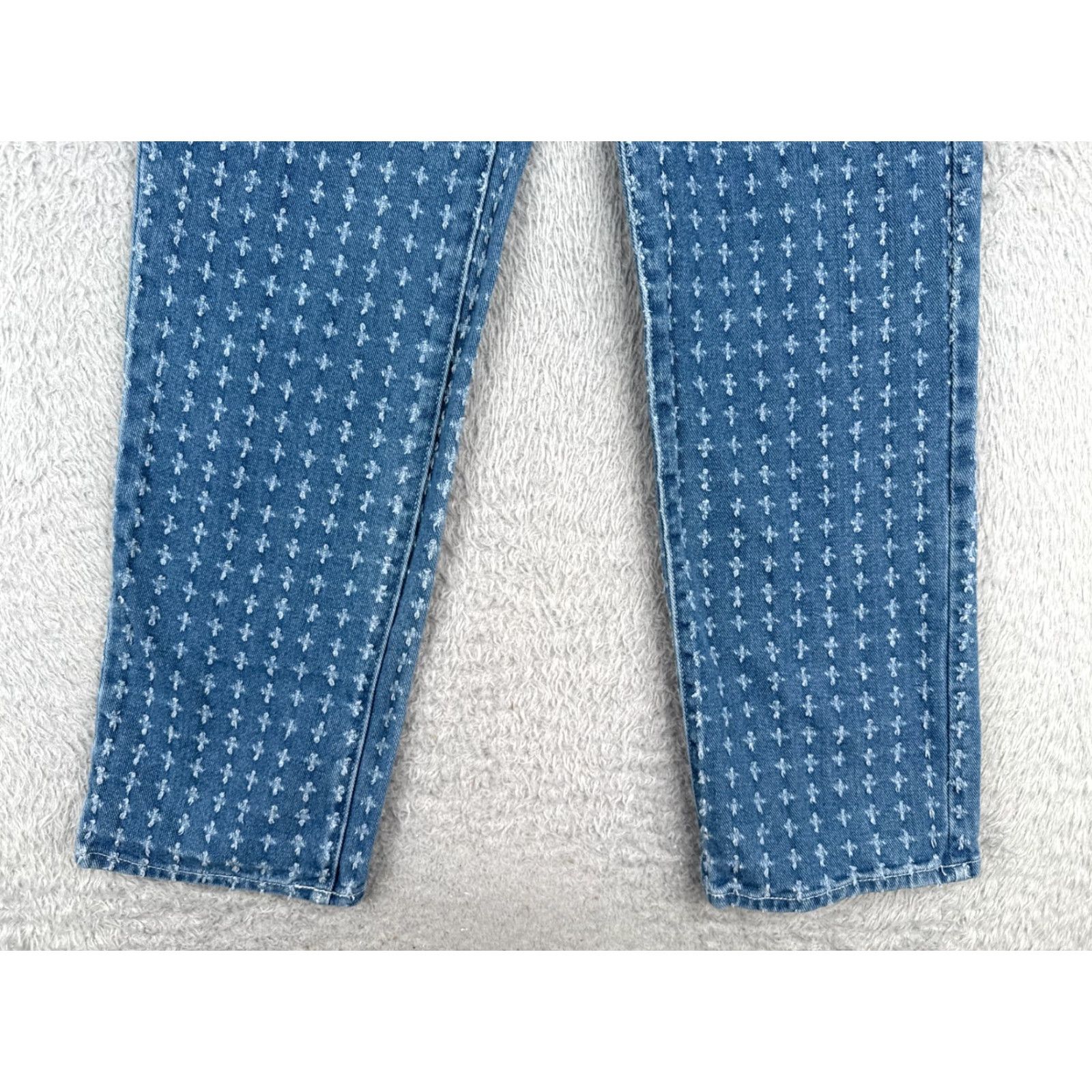 Pacsun VINTAGE Pacsun Jeans Womens 25 Blue Denim Polka Dot High Rise 25x30 Regular Straight 5-Pocket Cotton Blend Distressed, Machine Washable Womens Jeans Size 42" / US 20 - 2 Thumbnail