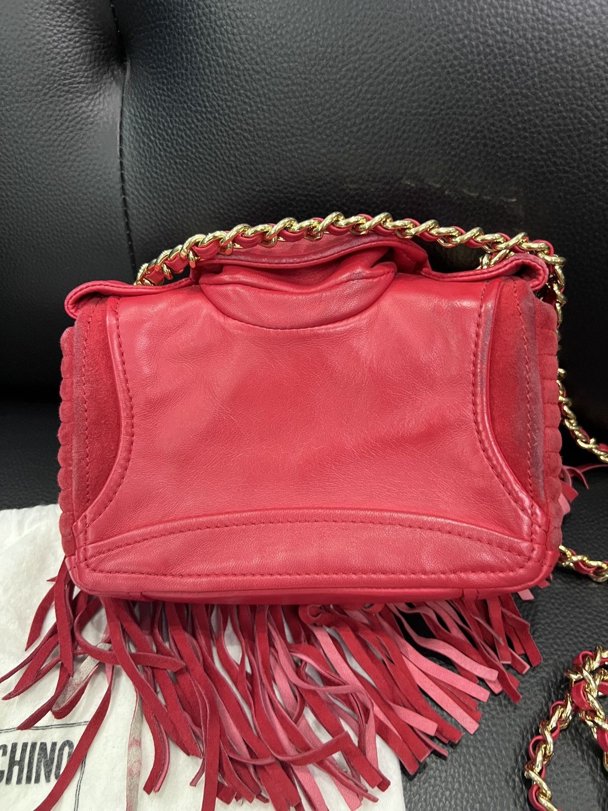 Moschino Moschino Runway Fringe Biker Jacket Chain Bag Size ONE SIZE - 5 Thumbnail