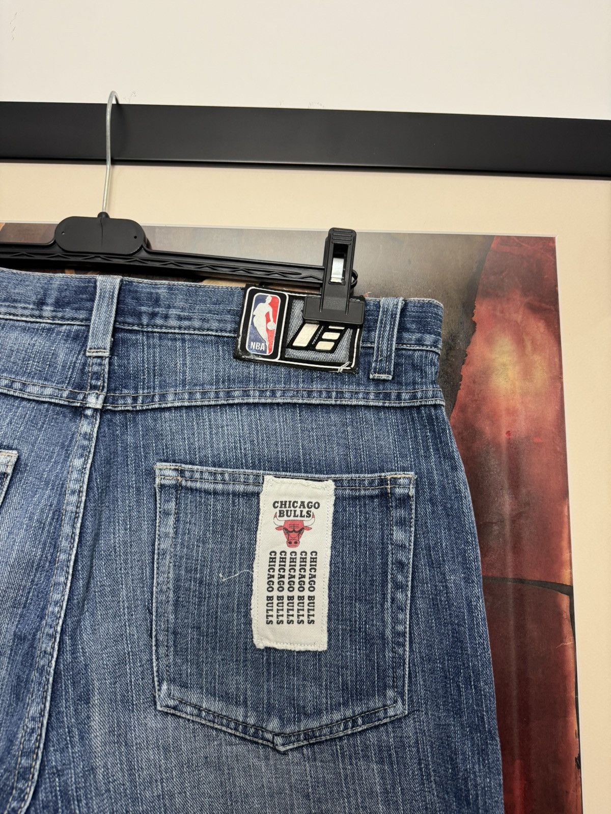 NBA Vintage Y2K NBA unk Chicago Bulls Jordan denim pants Rare Size US 34 / EU 50 - 4 Thumbnail