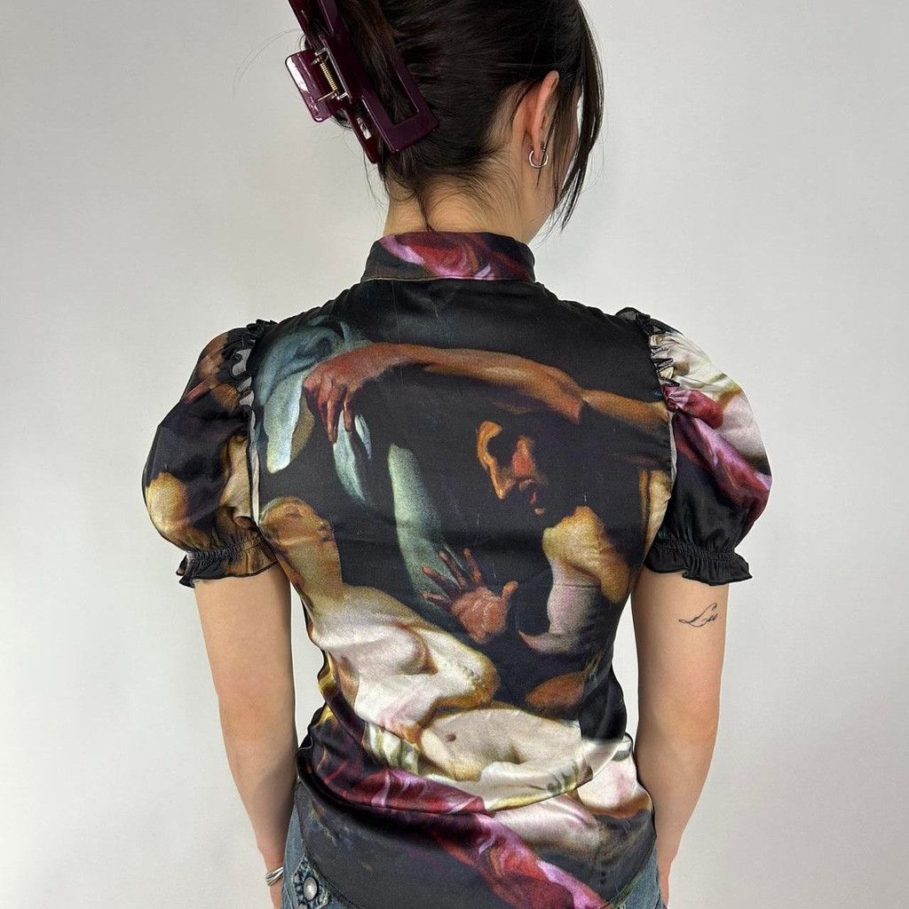 Dolce & Gabbana D&G (F/W) 2003 archival renaissance print short sleeve Size S / US 4 / IT 40 - 4 Thumbnail