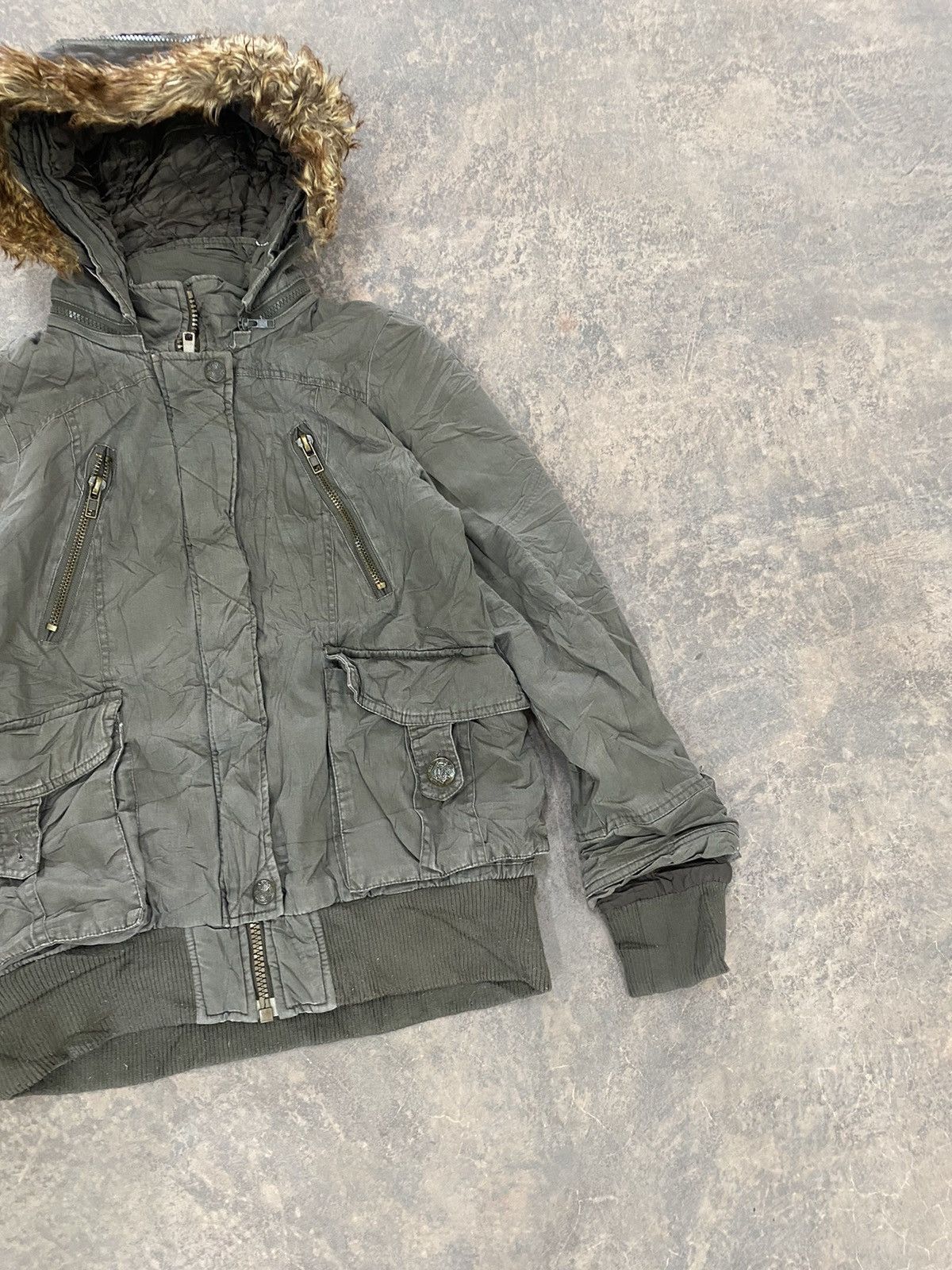Hysteric Glamour VINTAGE CORNFLAKE MILITARY PARKA PUNK GRUNGE FUR HOODED LGB Size US M / EU 48-50 / 2 - 3 Thumbnail