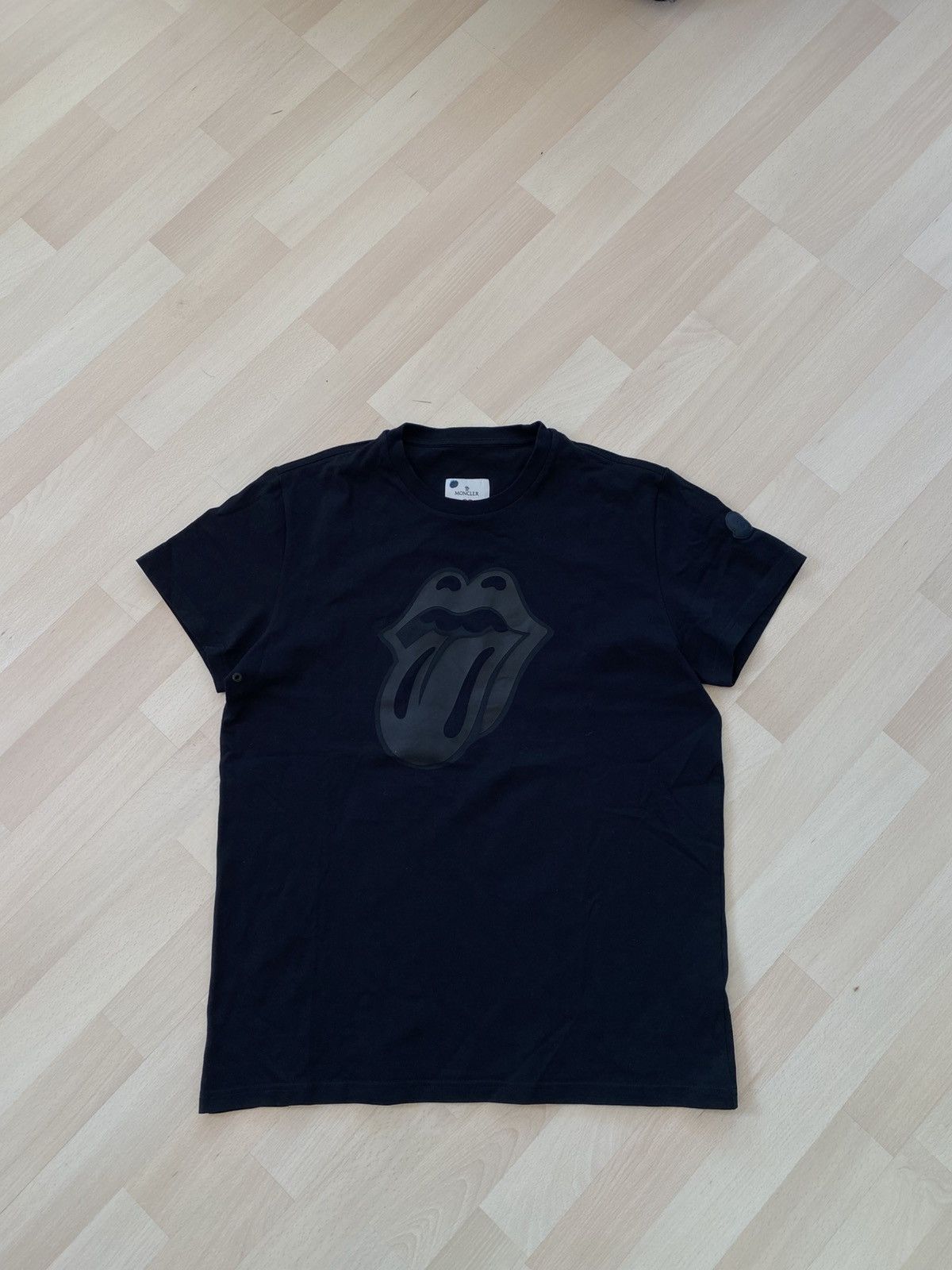 Moncler X Rolling Stones Limited Edition Black Patch Tee