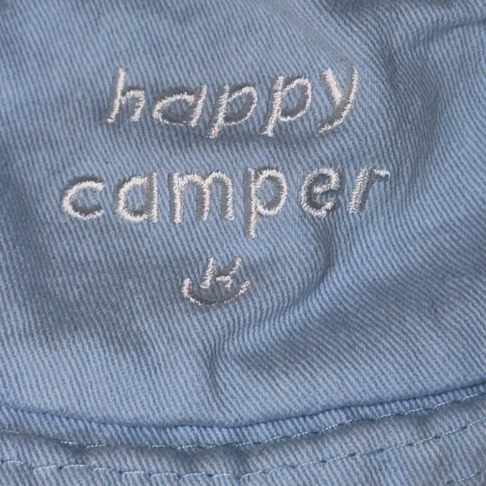 Other Light Blue 'Happy Camper' Embroidered Bucket Hat Size ONE SIZE - 2 Thumbnail