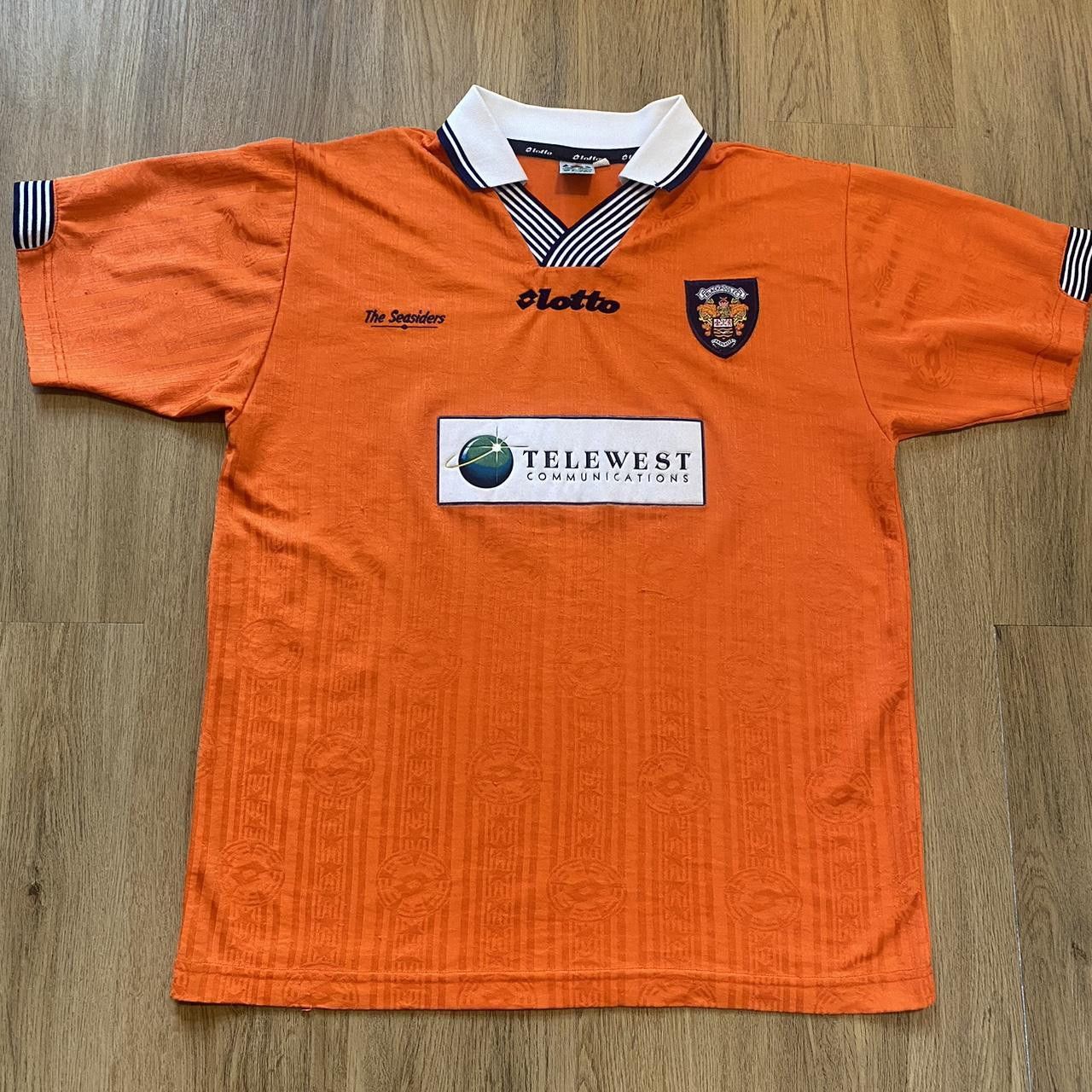 1997-99 Blackpool Lotto Home Football Shirt Telewest
