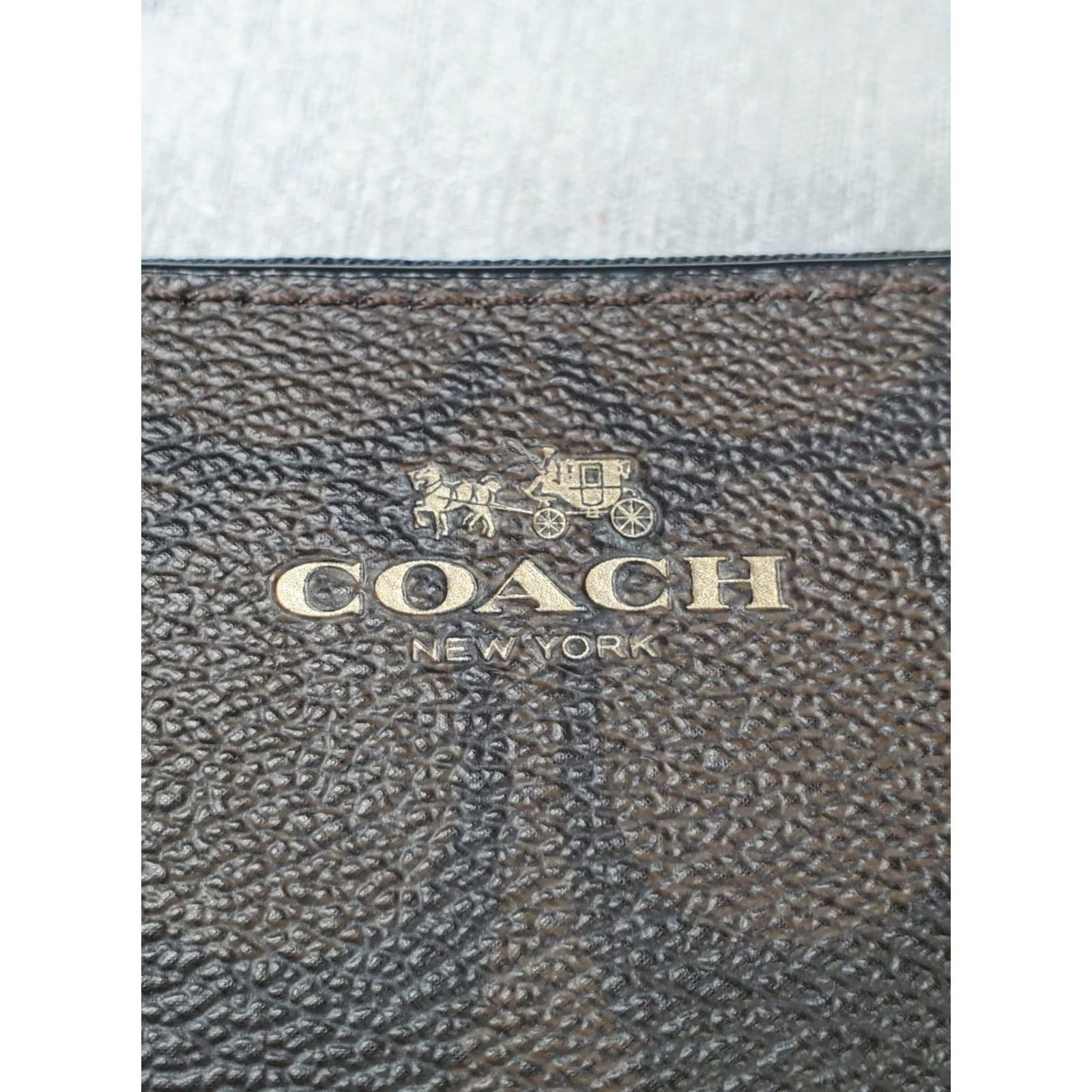 Coach Coach Signature C PVC Small Double Zip Coin Purse Brown / Black F63975 Size ONE SIZE - 4 Thumbnail
