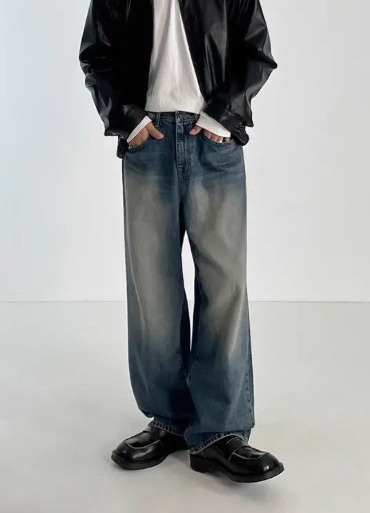 Japanese Brand Loose trendy straight-leg vintage washed distressed jeans Size US 32 / EU 48 - 2 Thumbnail