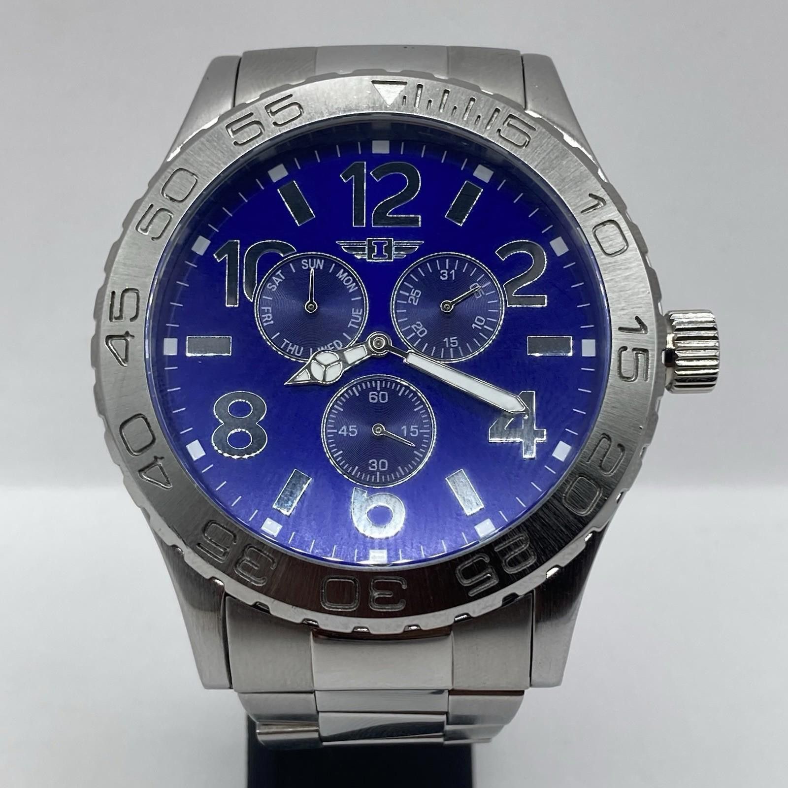 Invicta I By Invicta Men’s Diver Watch Blue Dial Silver Steel Band Size ONE SIZE - 2 Thumbnail