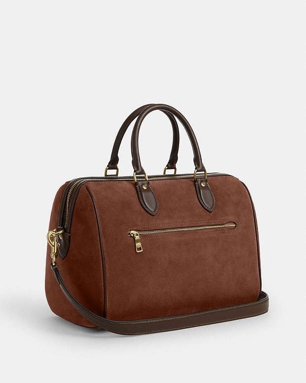 Coach Coach Rowan Suede Large Satchel Bag CCC79 Vintage Brown Size ONE SIZE - 2 Thumbnail