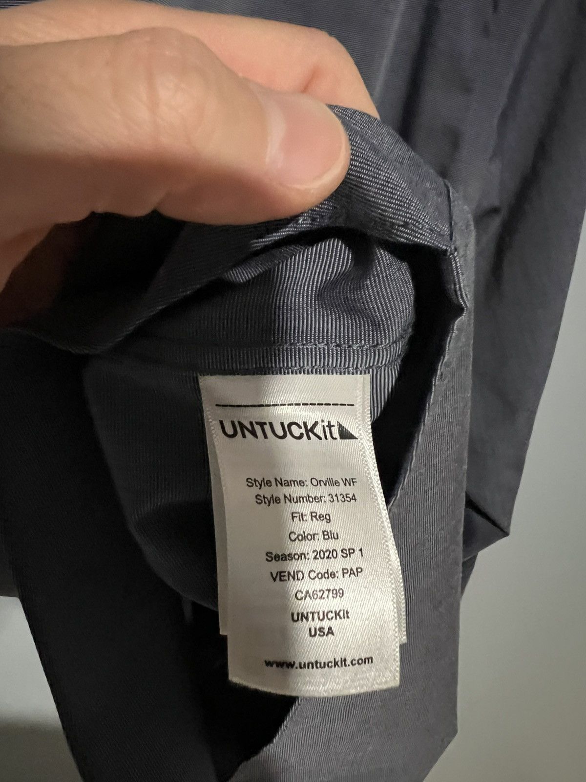 UNTUCKit UNTUCKit Long Sleeve Shirt Mens 3XL Blue Regular Fit Orville Size US XXL / EU 58 / 5 - 7 Thumbnail