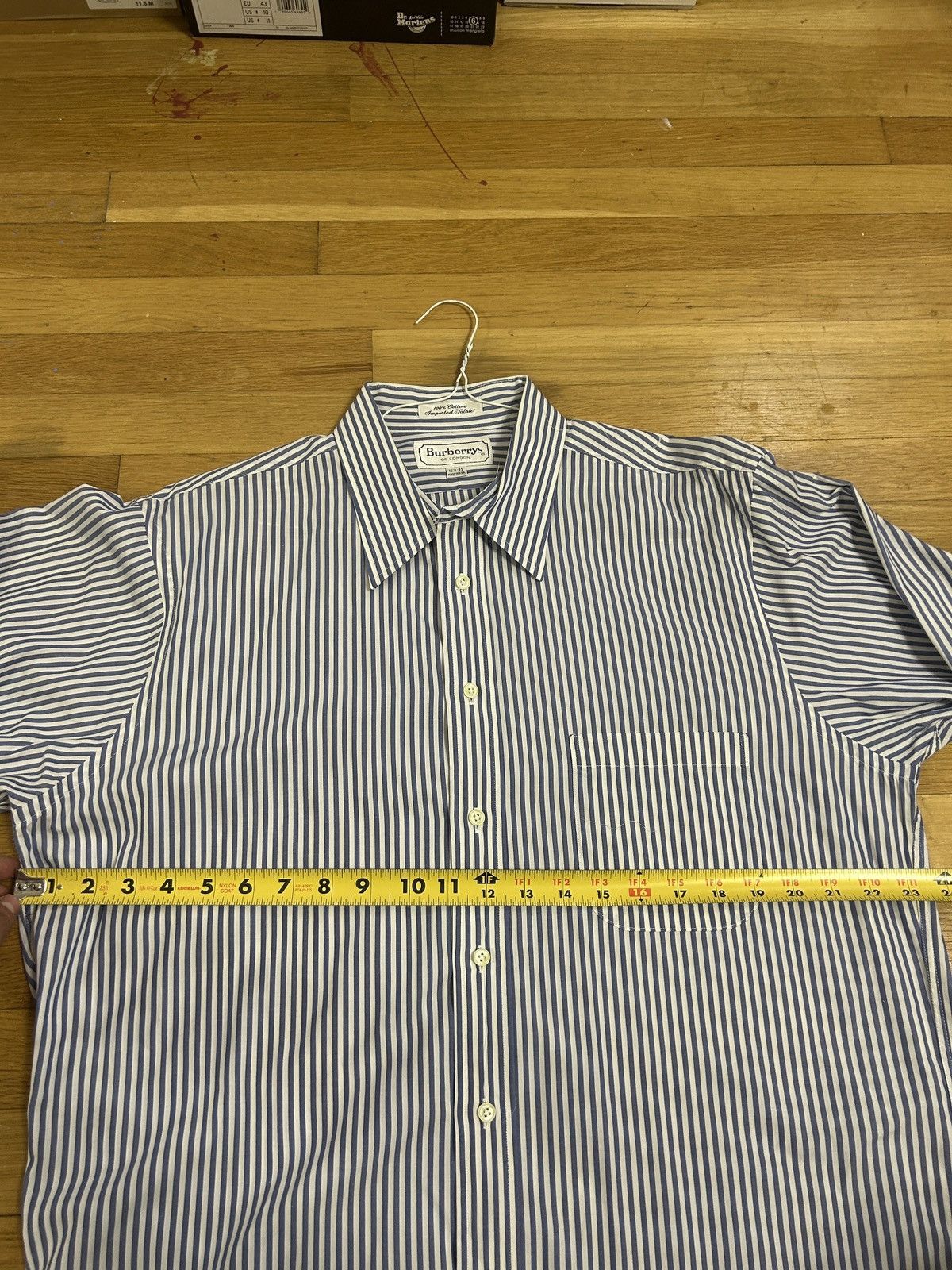 Burberry Vintage Blue Striped Burberry Button Size US M / EU 48-50 / 2 - 3 Thumbnail