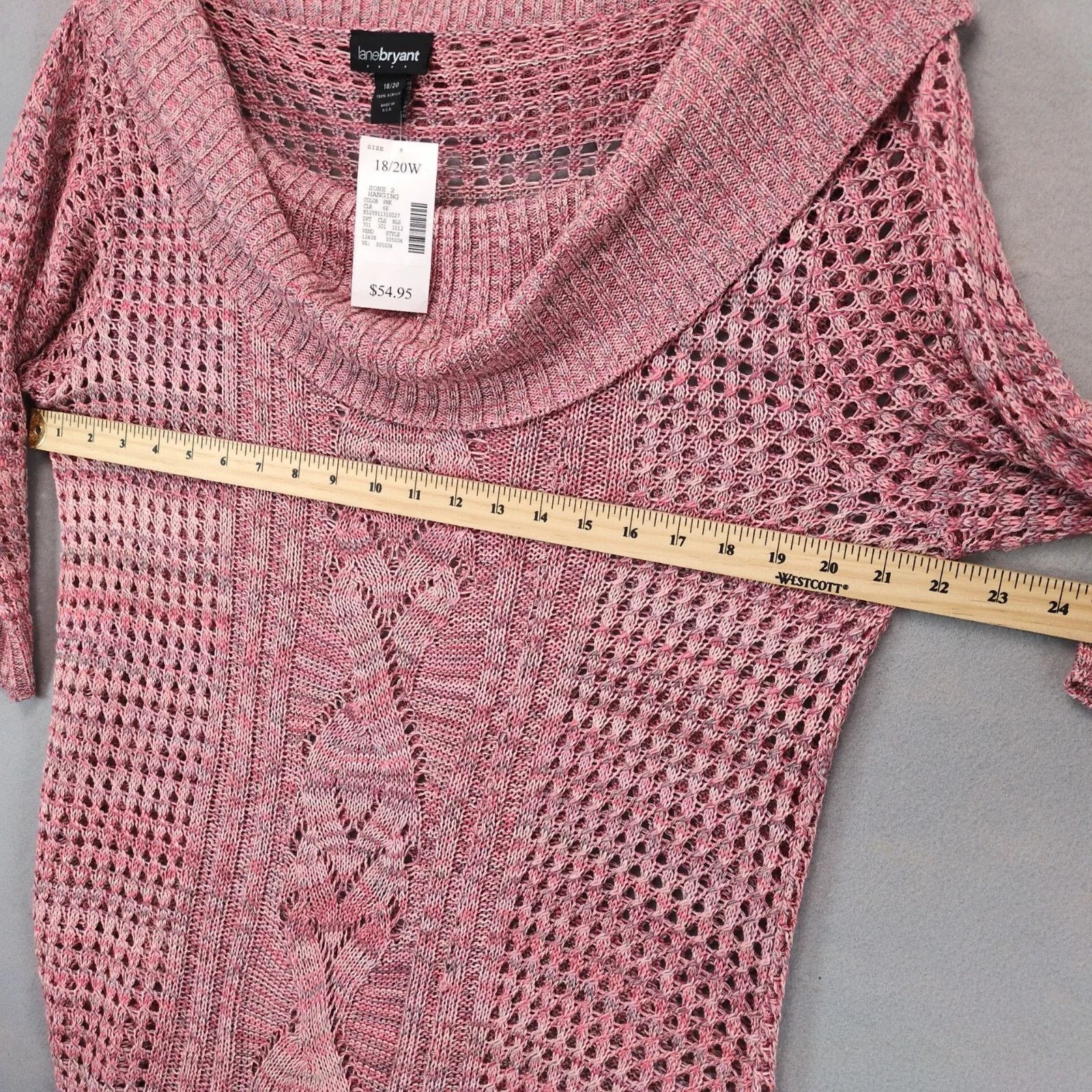 Other Lane Bryant Open Knit Cowl Neck Tunic Sweater Plus Size 18 Size XXL / US 16-18 / IT 52-54 - 5 Thumbnail