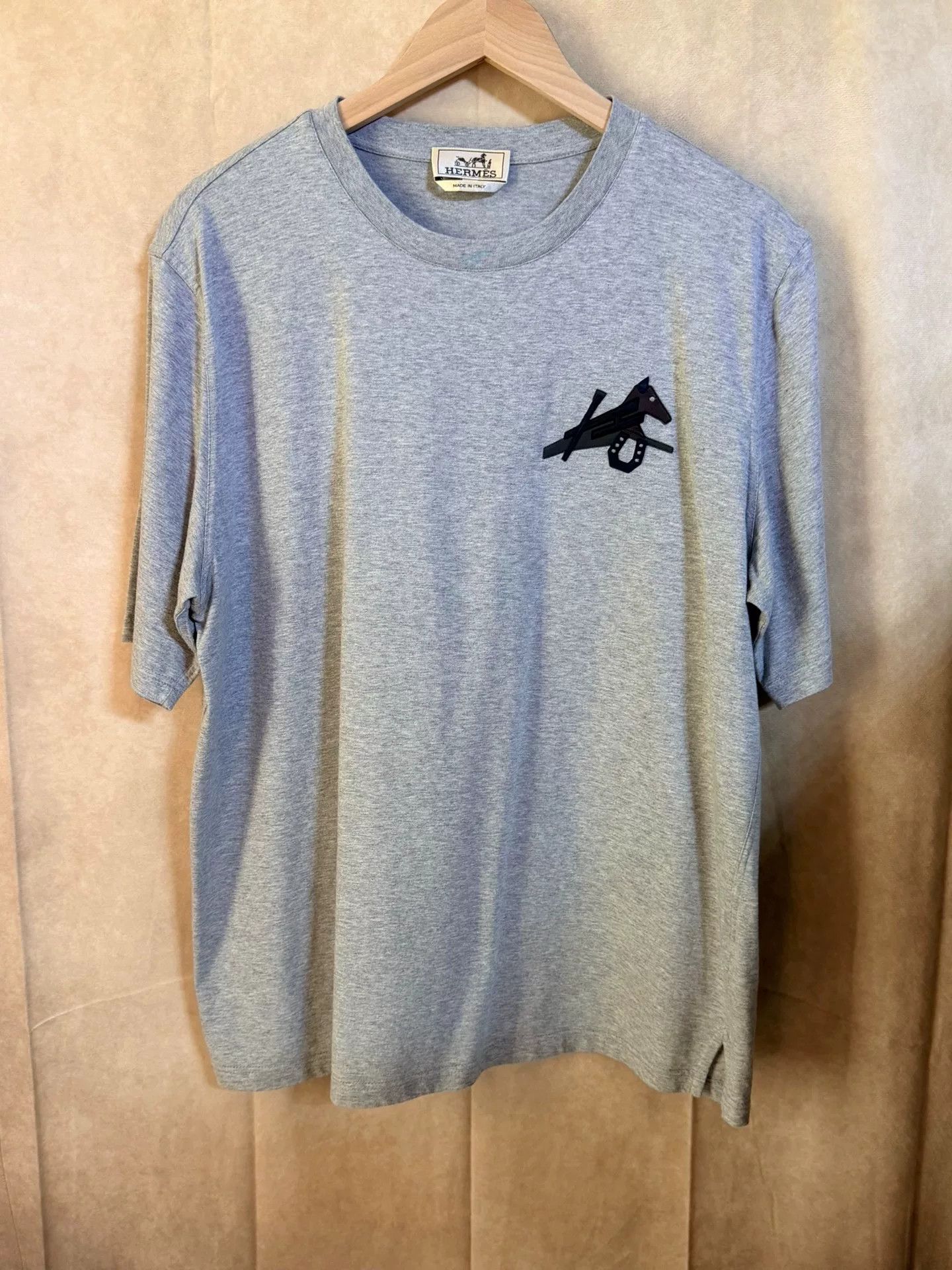 Hermes Hermes Leather Embroidered T-Shirt l Men Size US L / EU 52-54 / 3 - 1 Thumbnail