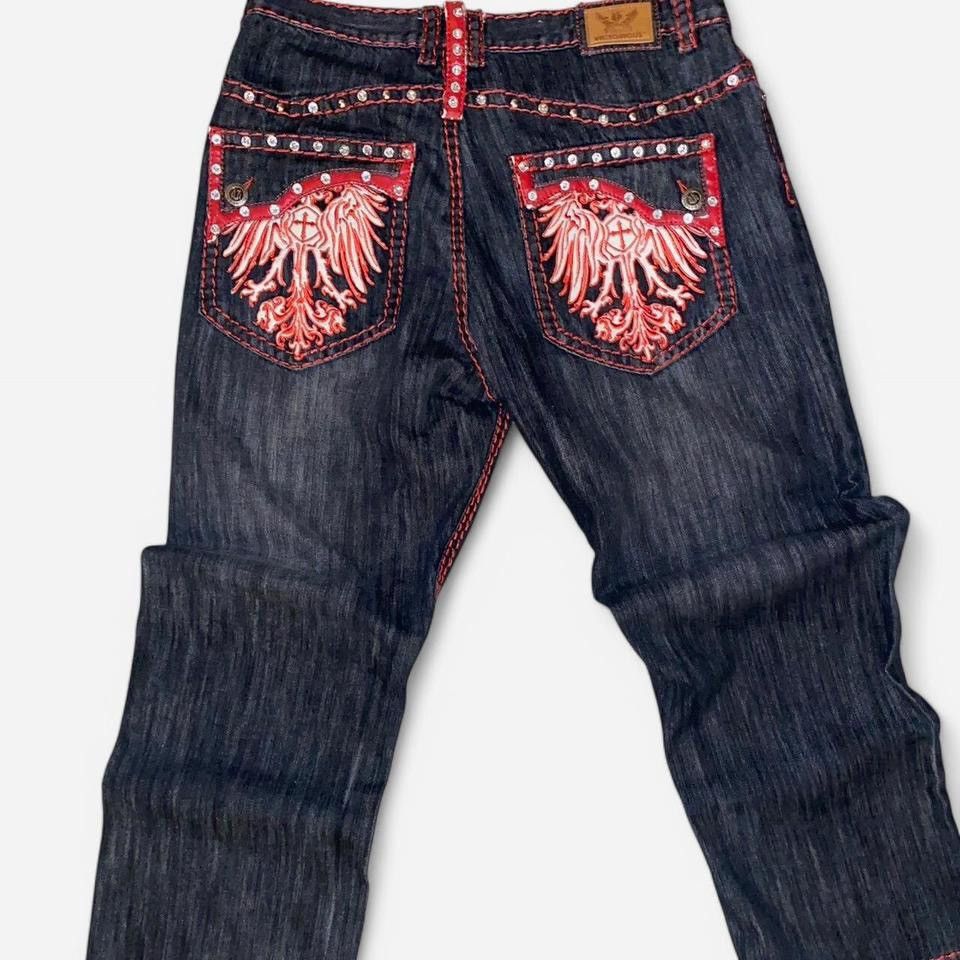 Affliction × Vintage Y2k Victorious Embroidered Jeans Size US 38 / EU 54 - 1 Thumbnail