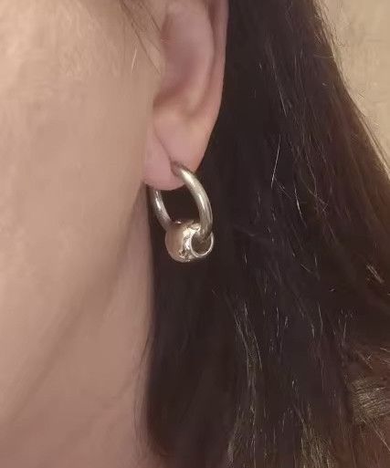 Jewelry Silver Color Ball Earrings Size ONE SIZE - 6 Thumbnail