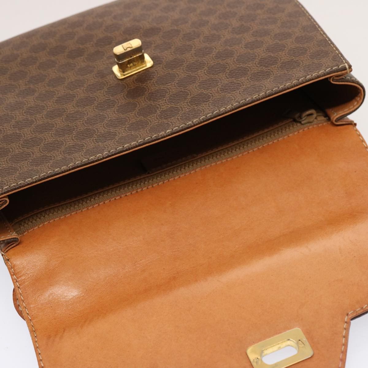 Celine CELINE Macadam Canvas Hand Bag Pvc Brown Size ONE SIZE - 10 Thumbnail