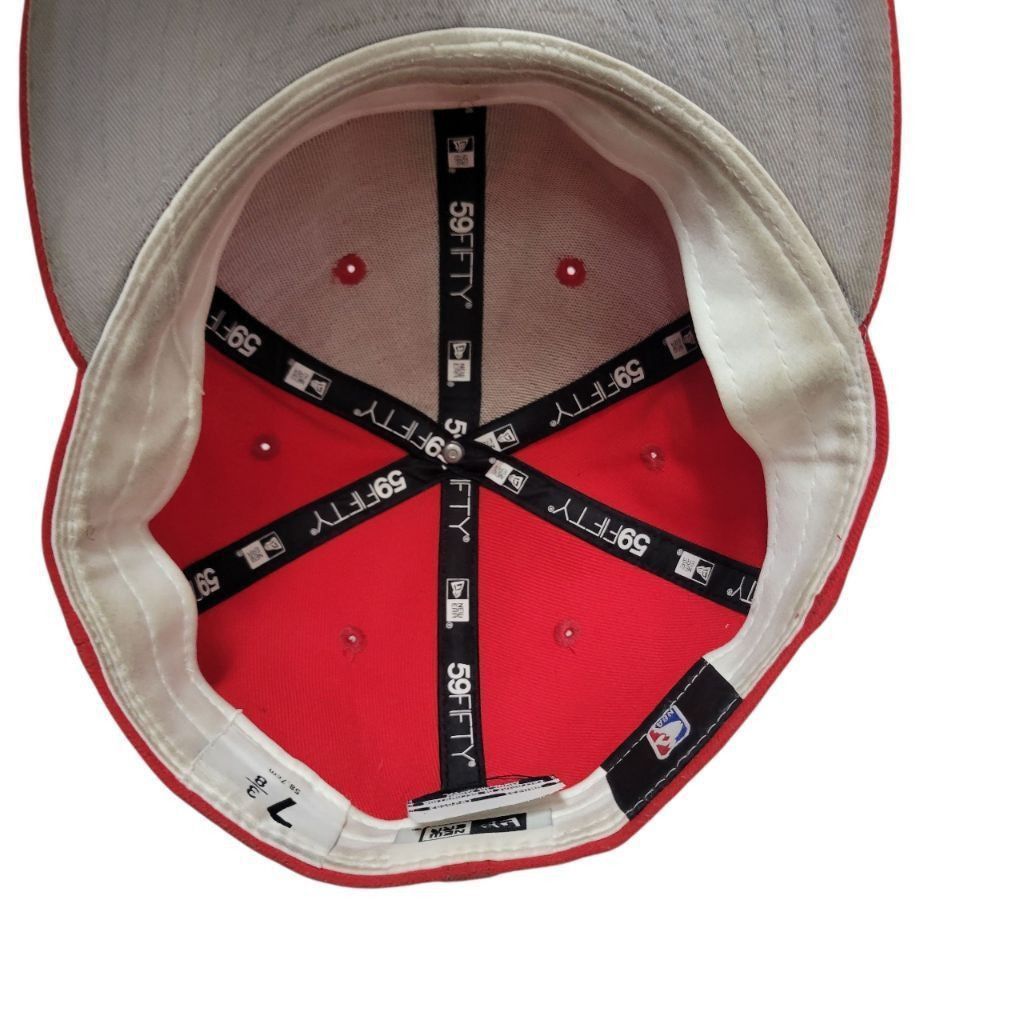 New Era New Era NBA Chicago Bulls Cap 7 3/8 Red Excellent Condition Size 30 - 5 Thumbnail
