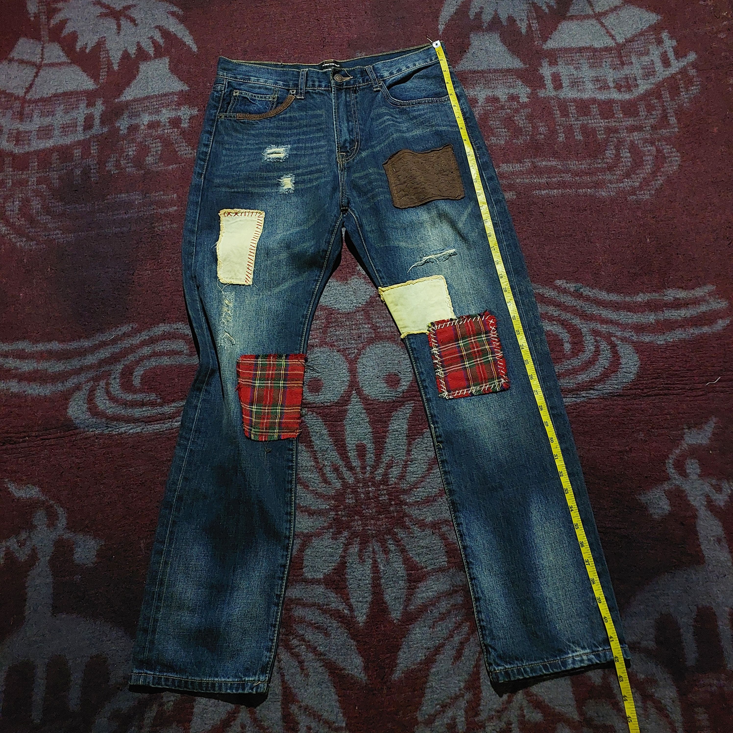 izzue Izzue Japan patchwork blue denim Size US 33 - 18 Thumbnail