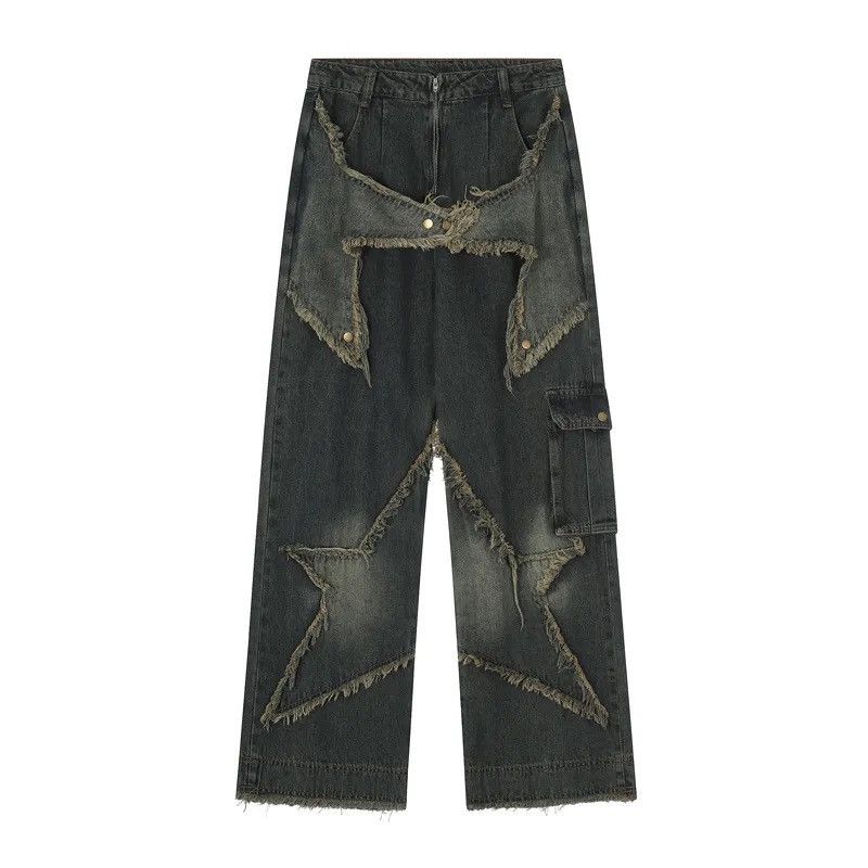 Vintage Jeans high waist wide-leg American straight hip-hop trousers Size 28" / US 6 / IT 42 - 6 Thumbnail