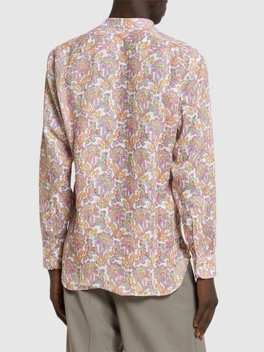 Etro o1lsvrm0425 Printed Linen Shirt in Multicolor Size US L / EU 52-54 / 3 - 3 Thumbnail