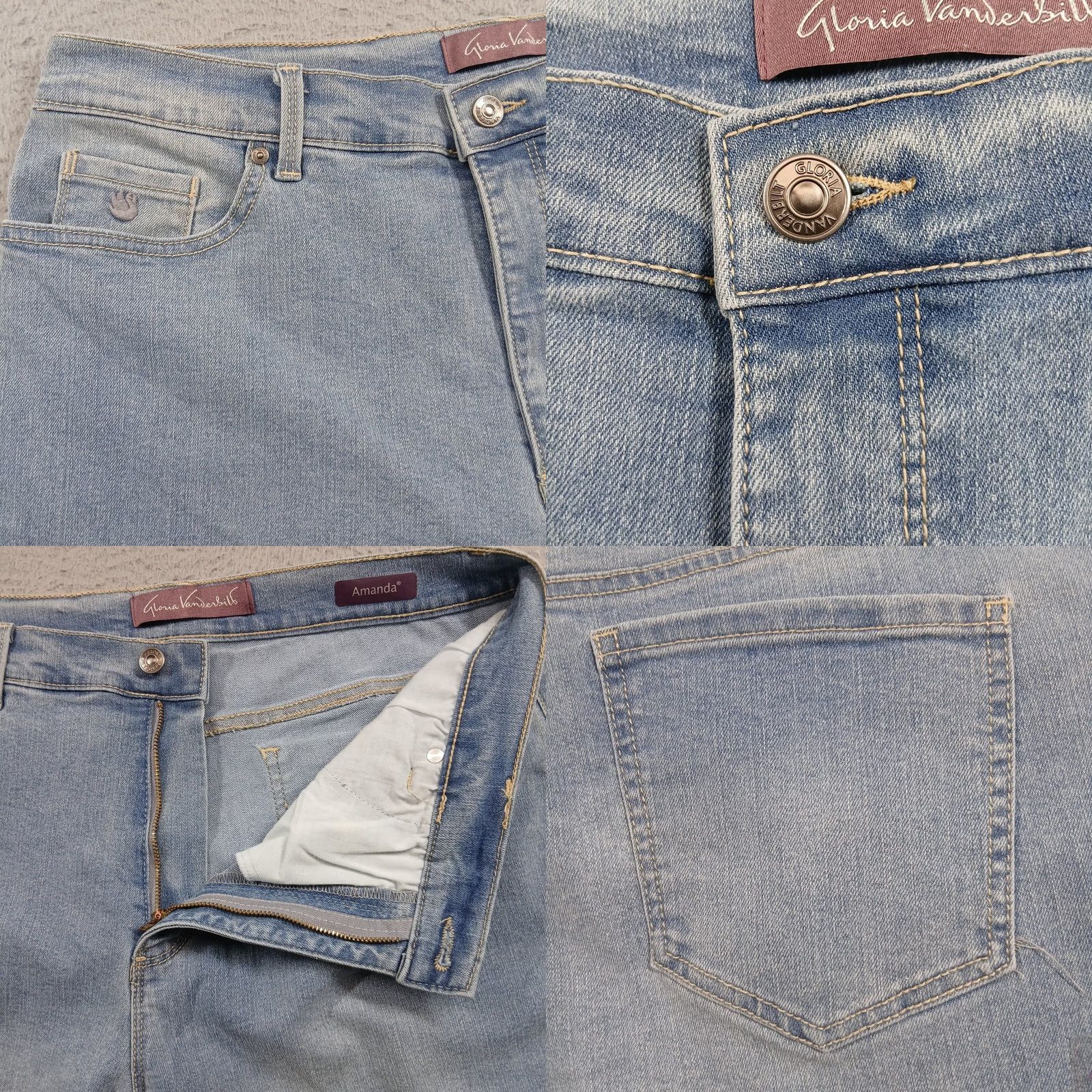 Gloria Vanderbilt VINTAGE Gloria Vanderbilt Amanda Jeans Women 18P Light Wash Tapered Stretch Denim EUC Size 40" / US 18 - 8 Thumbnail
