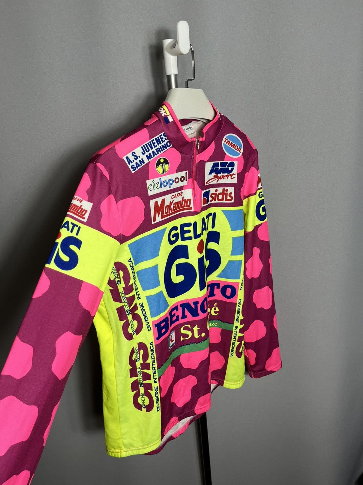Other 1991 Gelati Gis Ballan Cycling Pro Team Jersey by Giessegi Size US XL / EU 56 / 4 - 2 Thumbnail