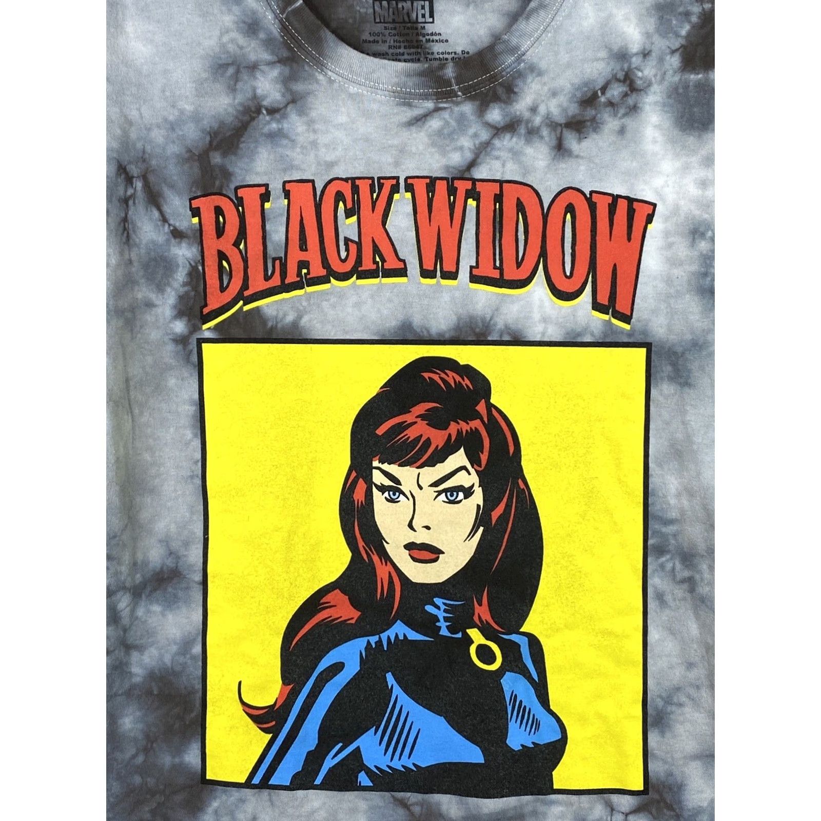 Vintage Marvel Tee Shirt Mens M Tie Dye Gray Black Widow Graphic Short Sleeve Shirt Size US M / EU 48-50 / 2 - 2 Thumbnail