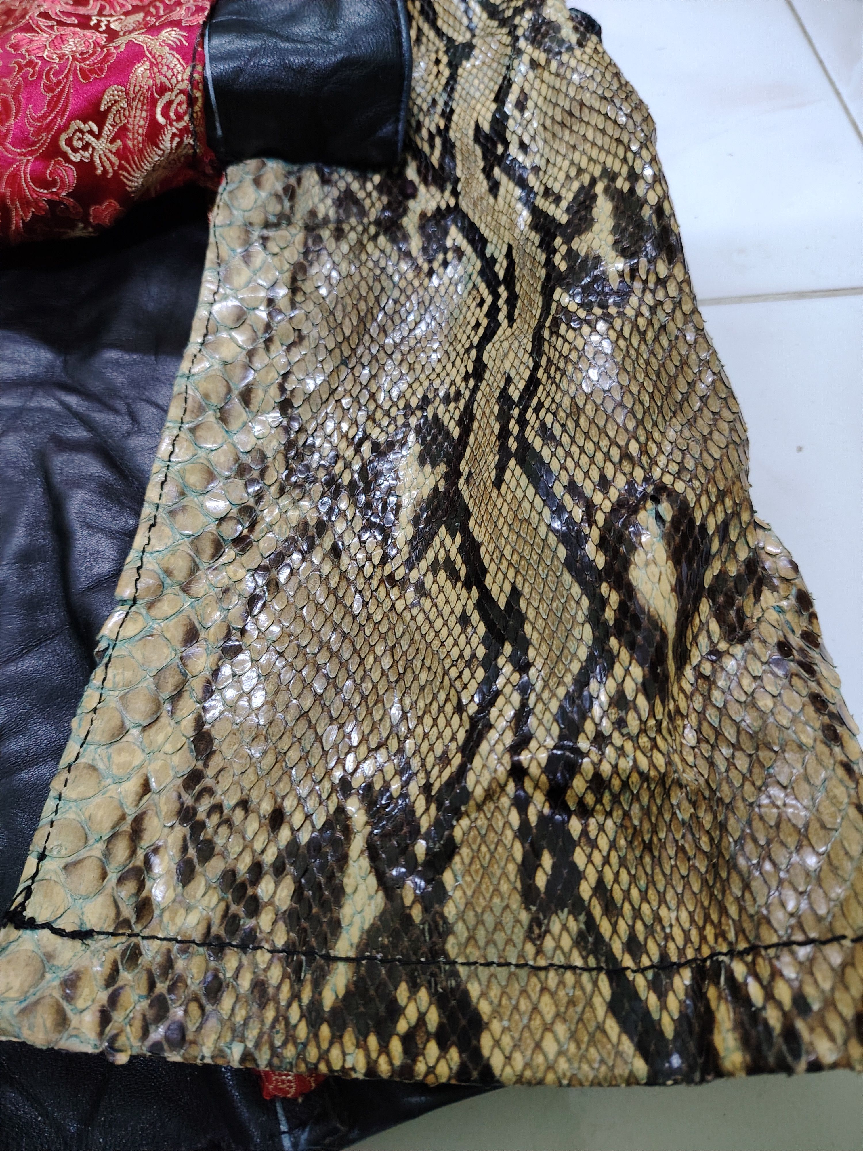 Japanese Brand Handmade Phyton Leather Jacket by EijiKyoto like ChromeHeart Size US M / EU 48-50 / 2 - 17 Thumbnail