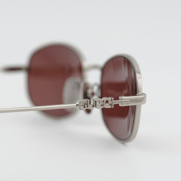 Gucci Gucci GG1940S 003 Sunglasses Silver Rectangle Frame, Red Size ONE SIZE - 6 Thumbnail