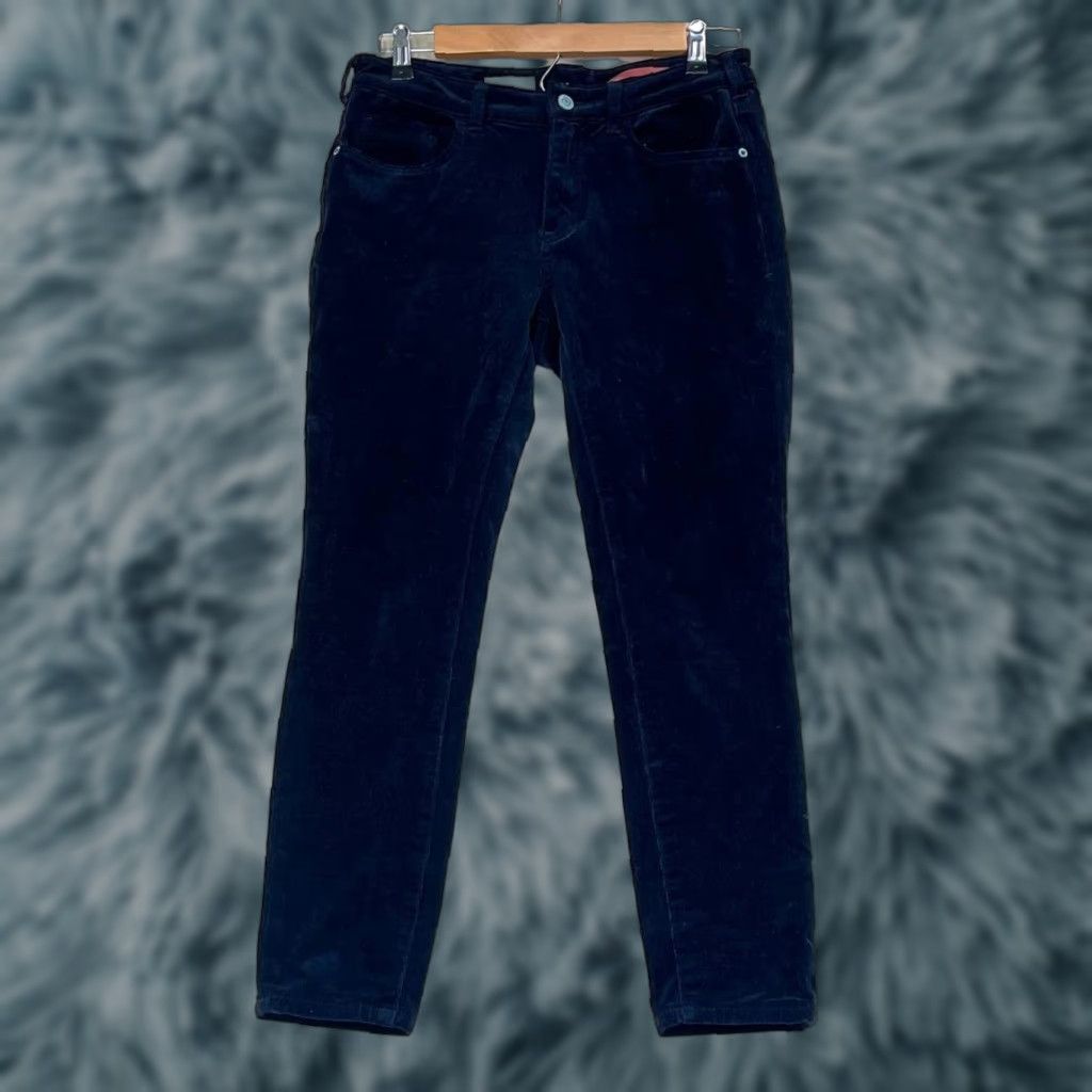 Vintage Anthropologie Pilcro The Demilune Boot Pants Women's 27 P Blue Velour Size 27" / US 4 / IT 40 - 1 Thumbnail