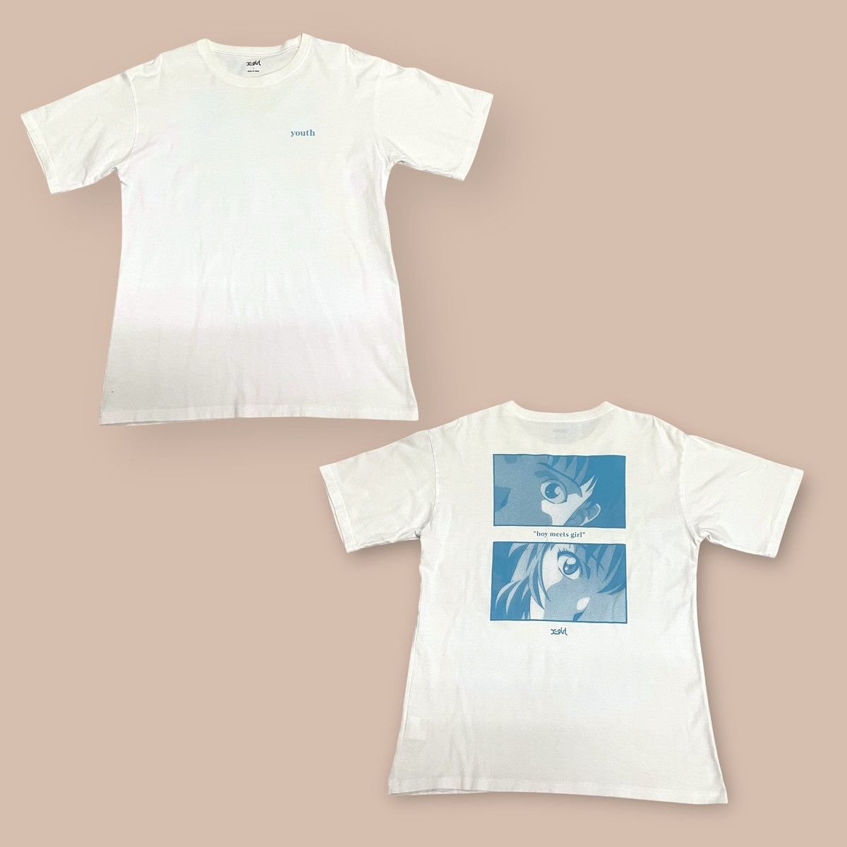 Xlarge X-Girl by XLarge X Evangelion "Boy Meets Girl" Tee Size US L / EU 52-54 / 3 - 1 Thumbnail