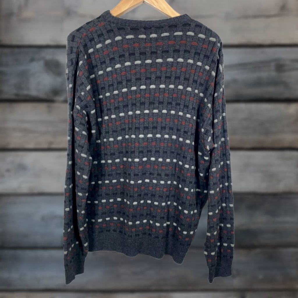 Vintage VINTAGE MunsingWear Sweater Men XL Gray Textured Knit Check Pattern VTG Y2K Dad Pullover Crew Neck Knit Lightweight 90s Retro Hipster Size US XL / EU 56 / 4 - 1 Thumbnail