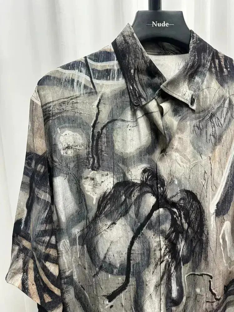 Yohji Yamamoto Sz 3 Yohji Yamamoto Pour Homme Silk Shirt Size US L / EU 52-54 / 3 - 2 Thumbnail