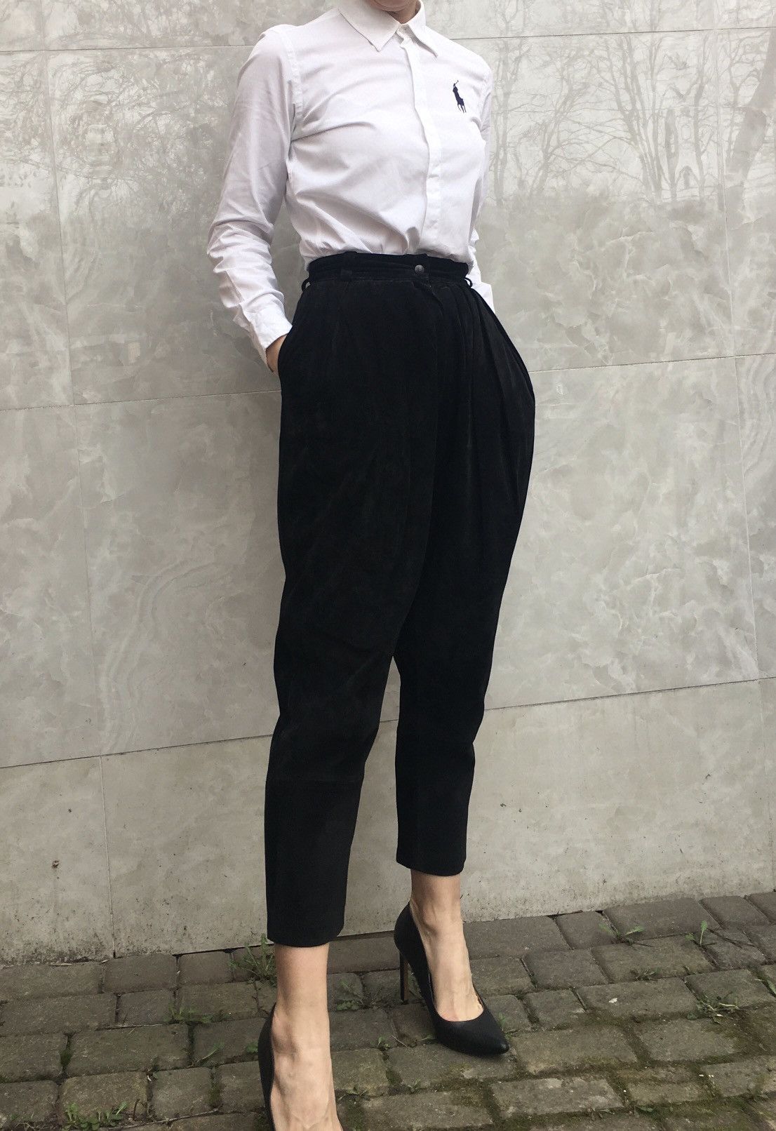 Kenzo KENZO Paris Black Calfskin Leather Vintage Pants Size EU 38 Size 27" / US 4 / IT 40 - 3 Thumbnail