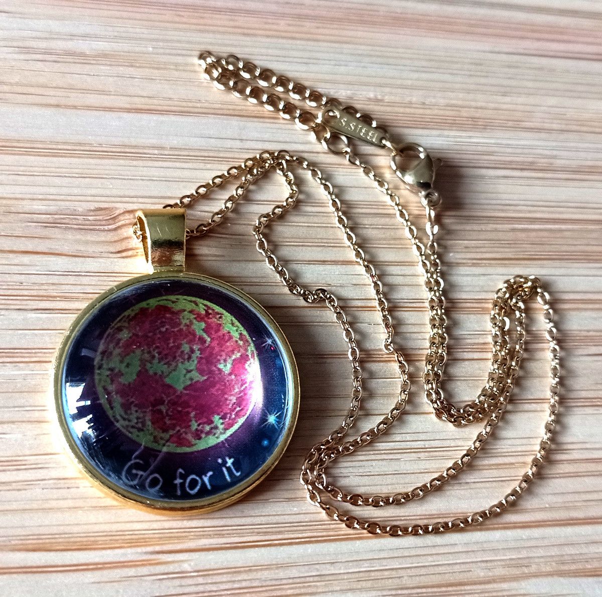 Hysteric Glamour × Japanese Brand × Vintage Punk Tiny Planet Sun Stainless Steel Gold Necklace Unique Size ONE SIZE - 8 Thumbnail