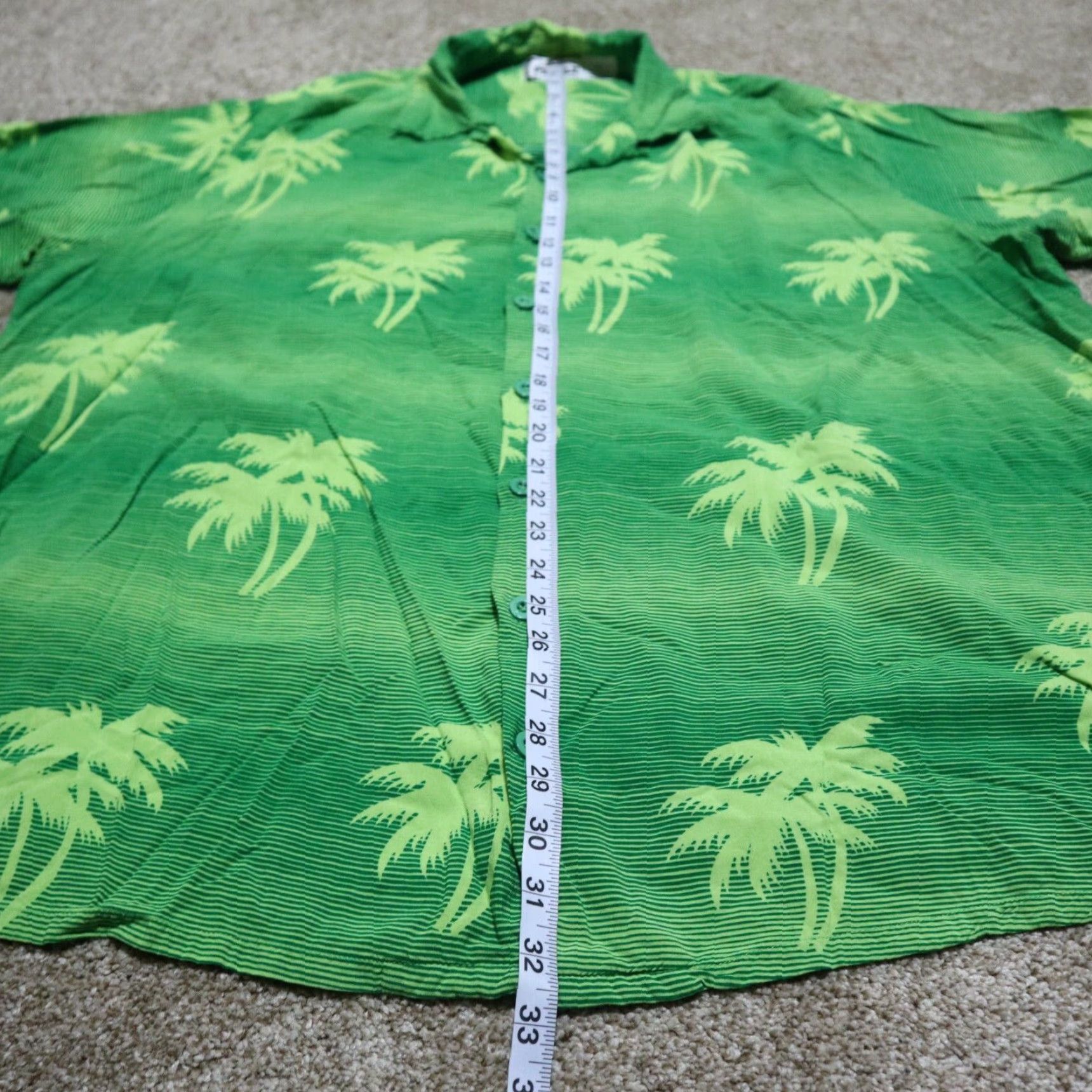 Vintage VINTAGE Profile Shirt Hawaiian Button-Up Men 2X Green Short Sleeve Button Down 80s 90s Aloha Beach Summer Comfort Casual Party/Cocktail Travel Womens? Size US XXL / EU 58 / 5 - 7 Thumbnail