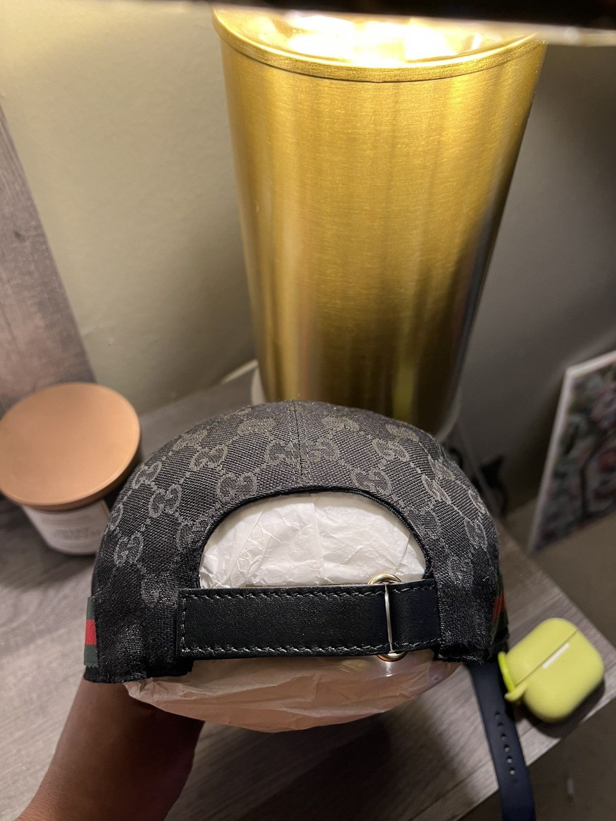 Gucci ORIGINAL GG CANVAS BASEBALL HAT WITH WEB Size ONE SIZE - 5 Thumbnail