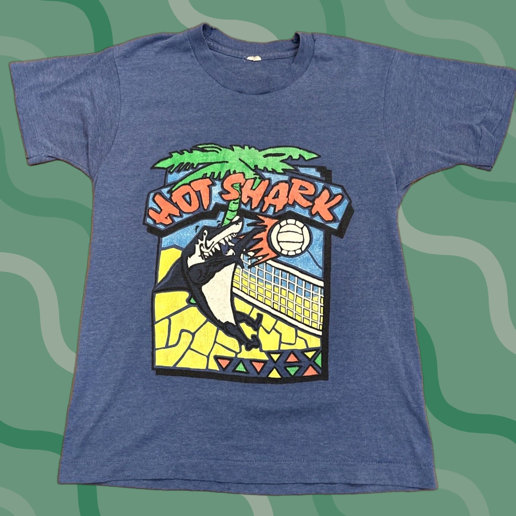 Vintage VINTAGE Hot Shark Stitch Volleyball T-Shirt Blue, Size Medium, Men’s, Unbranded, Classic Single Stitch, 90s? 90s-esque, Mens Shirt Size US M / EU 48-50 / 2 - 1 Thumbnail