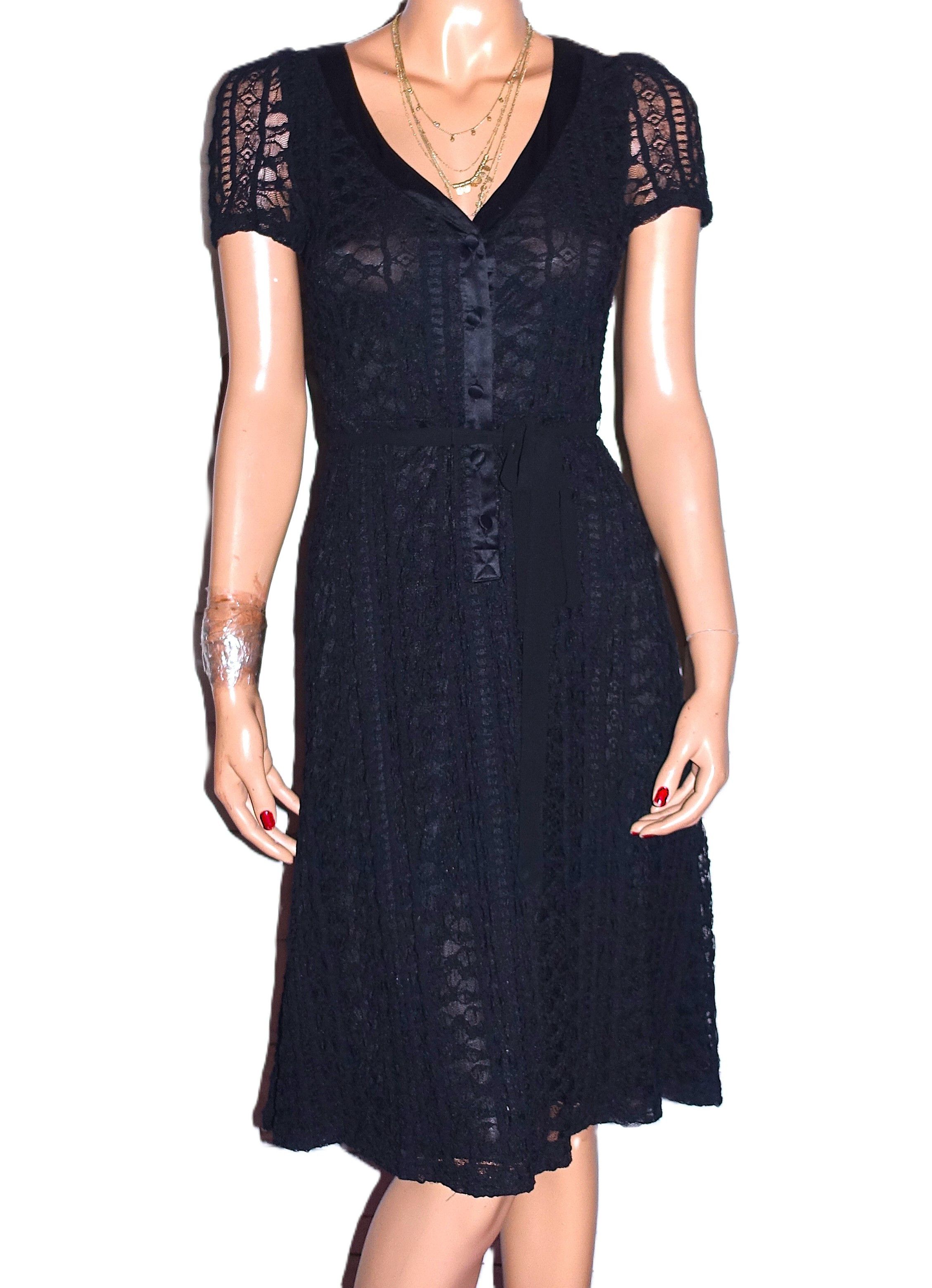Betsey Johnson New York Black Lace Dress S