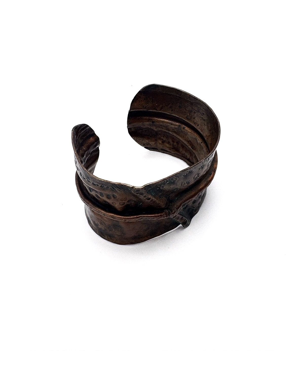 Japanese Brand Handmade Hammered Copper Cuff Bangle Size ONE SIZE - 8 Thumbnail