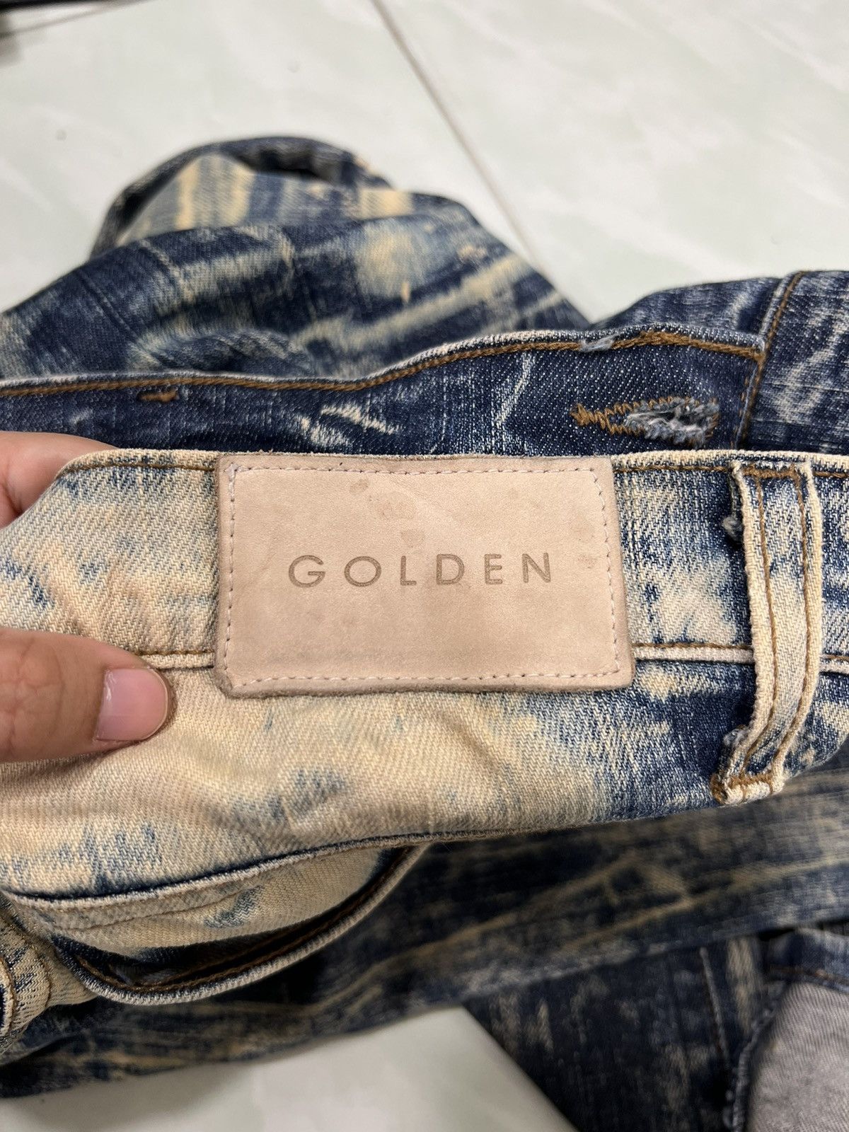 Golden Denim 🔥 GOLDEN DENIM DYED ACID WASH BIKER STRECH SLIM FITS Size US 36 / EU 52 - 17 Thumbnail