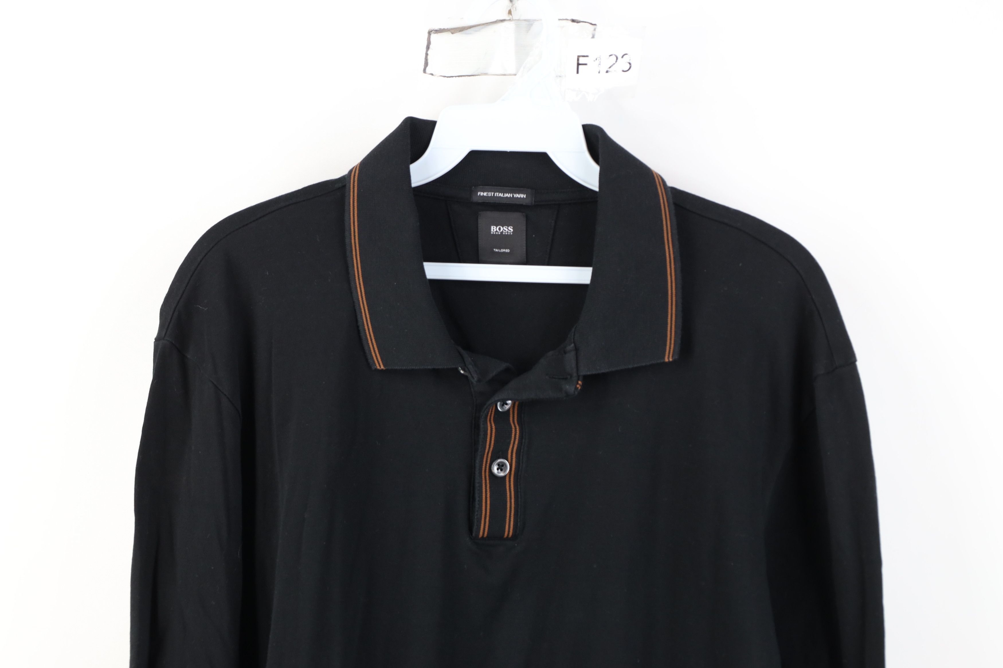 Hugo Boss Hugo Boss Italian Yarn Soft Cotton Long Sleeve Polo Shirt Size US XL / EU 56 / 4 - 2 Thumbnail