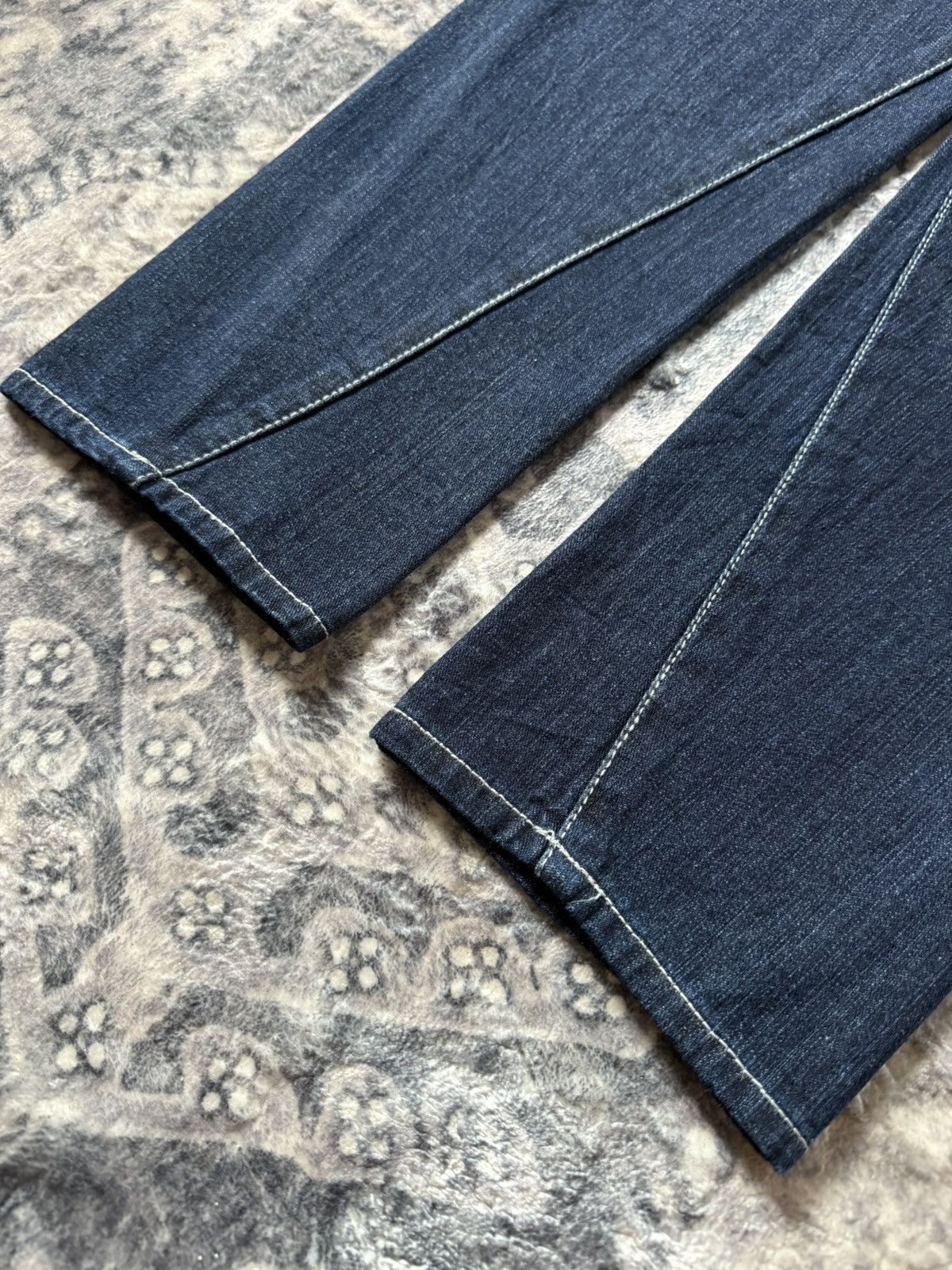 Japanese Brand And it Japan Asymmetric Fly Diagonal Cut Wide Denim Jeans Size US 32 / EU 48 - 7 Thumbnail
