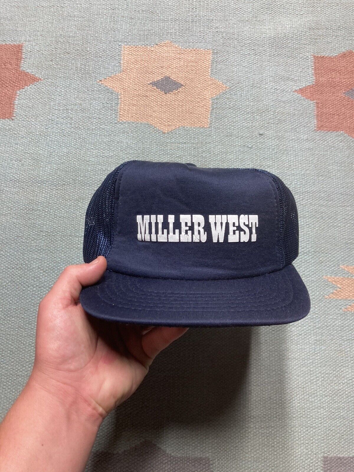 Vintage VTG trucker hat miller west spell out SnapBack adjustable Size ONE SIZE - 2 Thumbnail