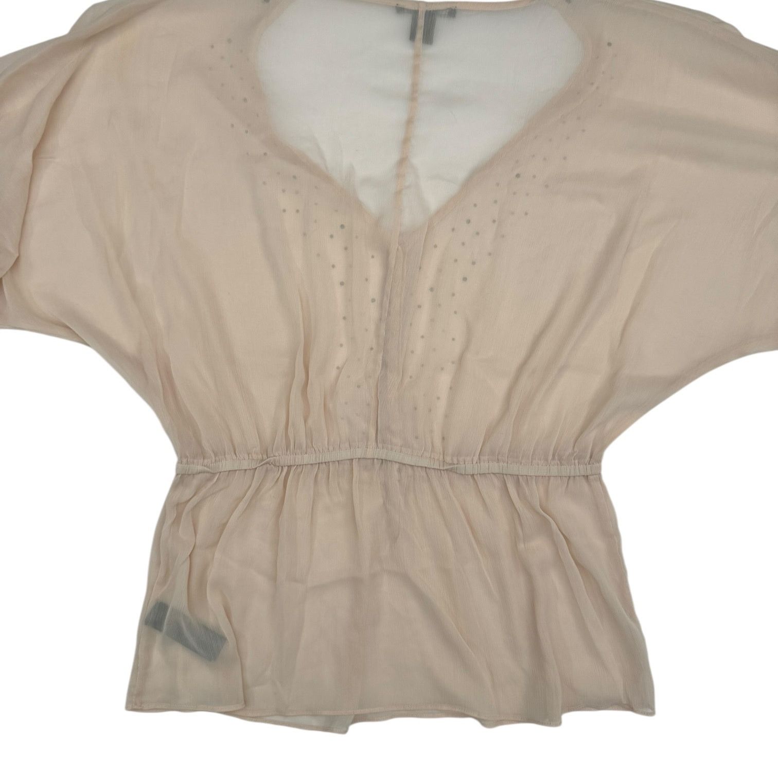 Forever 21 Forever 21 Women’s Tan Sheer Blouse w/Button Accents Medium Size M / US 6-8 / IT 42-44 - 3 Thumbnail