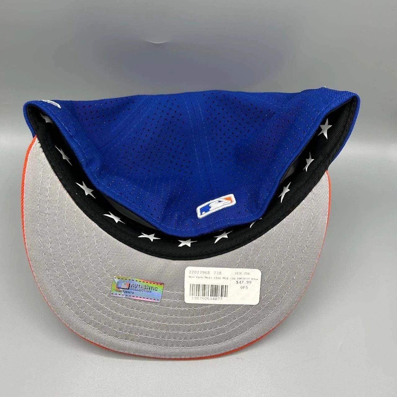 New Era New York Mets Hat Men 7 3/8 Blue Orange MLB Fitted Cap New Size ONE SIZE - 9 Thumbnail
