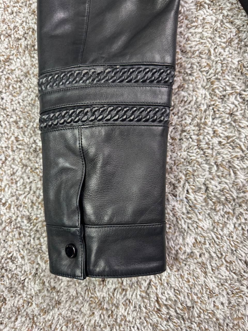 Versace Versace Collection Leather Moto Jacket Braided Accents Size US L / EU 52-54 / 3 - 21 Thumbnail