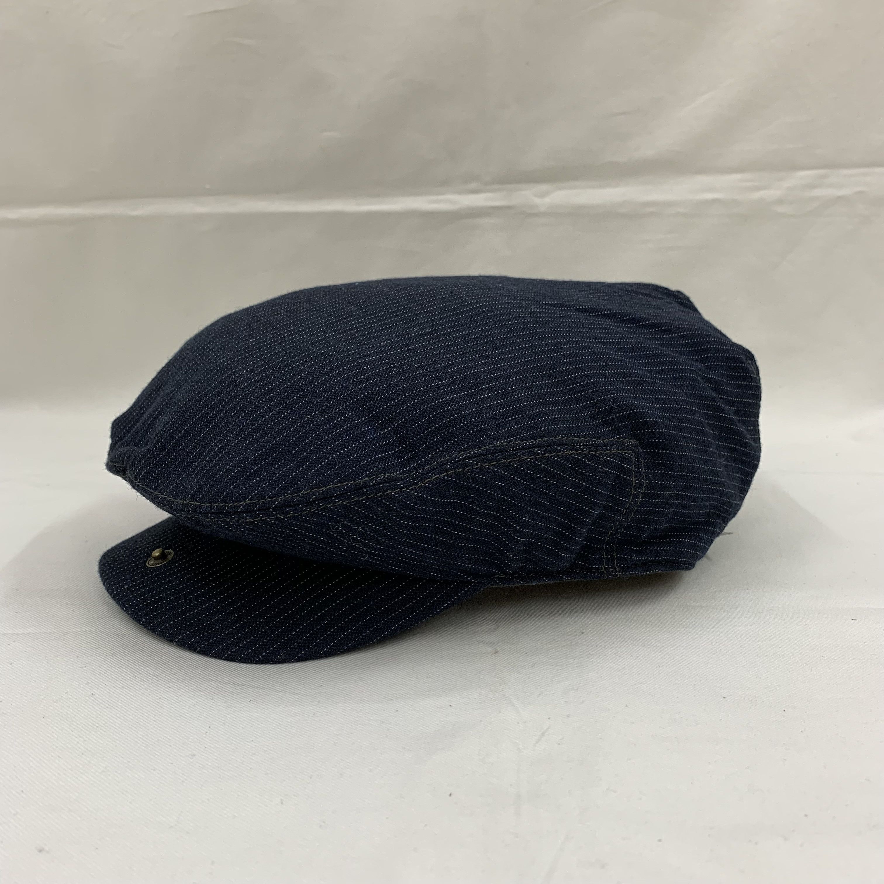 RRL Ralph Lauren × Ralph Lauren Double RL Striped Twill Driver's Cap RRL Newsboy Hat LARGE Size ONE SIZE - 6 Thumbnail