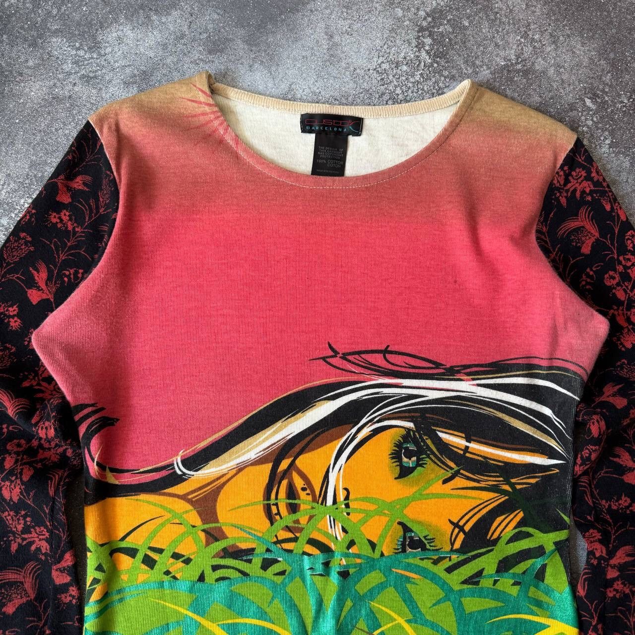 Custo Barcelona × Vintage Custo Barcelona Y2K Lady Printed Long Sleeve Top Size S / US 4 / IT 40 - 3 Thumbnail