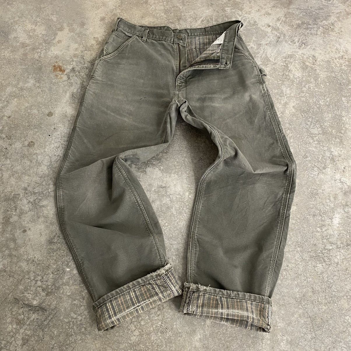 Carhartt Vintage Carhartt Blanket Lined Faded Carpenter Work Pants Size US 36 / EU 52 - 1 Thumbnail